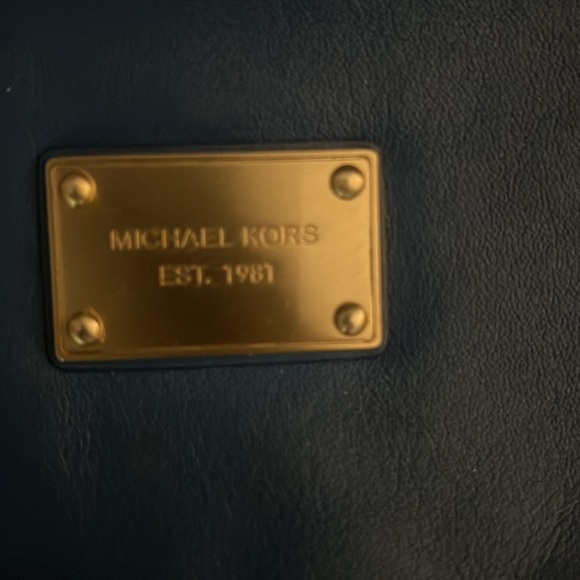 Blue Michael Kors purse with gold hardware - Picture 2 of 4